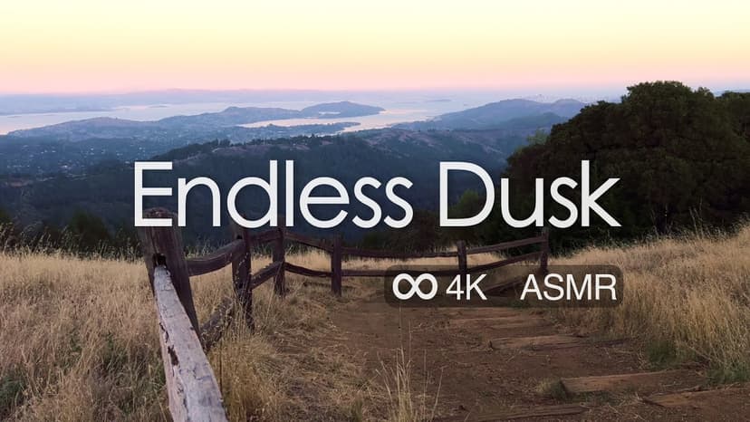 Endless dusk screensaver | 4K view of SF bay from Mt Tam at dusk | White noise wind for relaxation