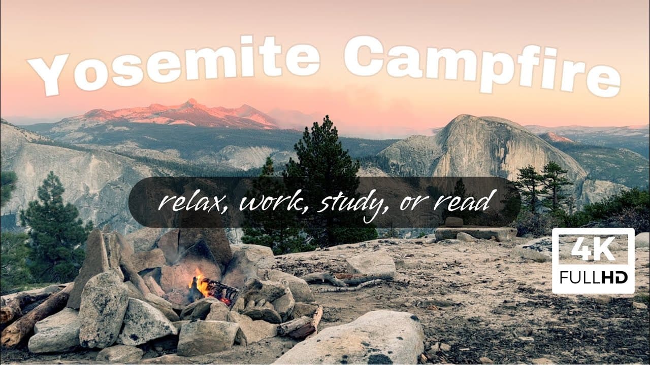 Best campsite ever? Crackling campfire sounds at sunset | camping ambiance and nature sounds