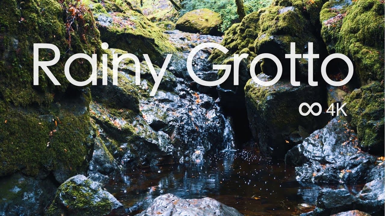 Rainy day grotto | Mountain waterfall | Relax or sleep to this meditative celebration of water.